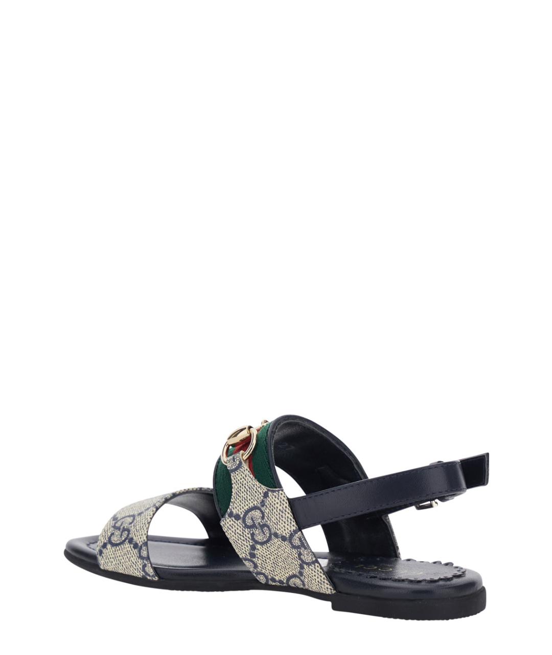 GUCCI Синие сандалии и шлепанцы, фото 3