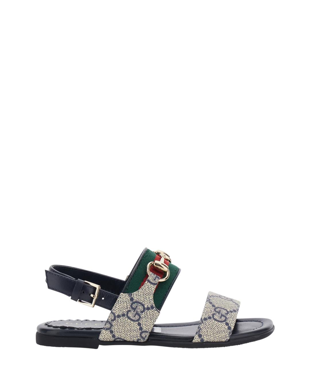 GUCCI Синие сандалии и шлепанцы, фото 1