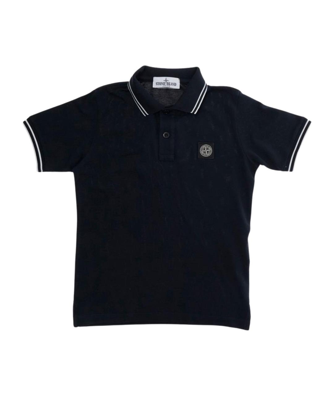STONE ISLAND JUNIOR Темно-синяя хлопковая детская футболка, фото 1