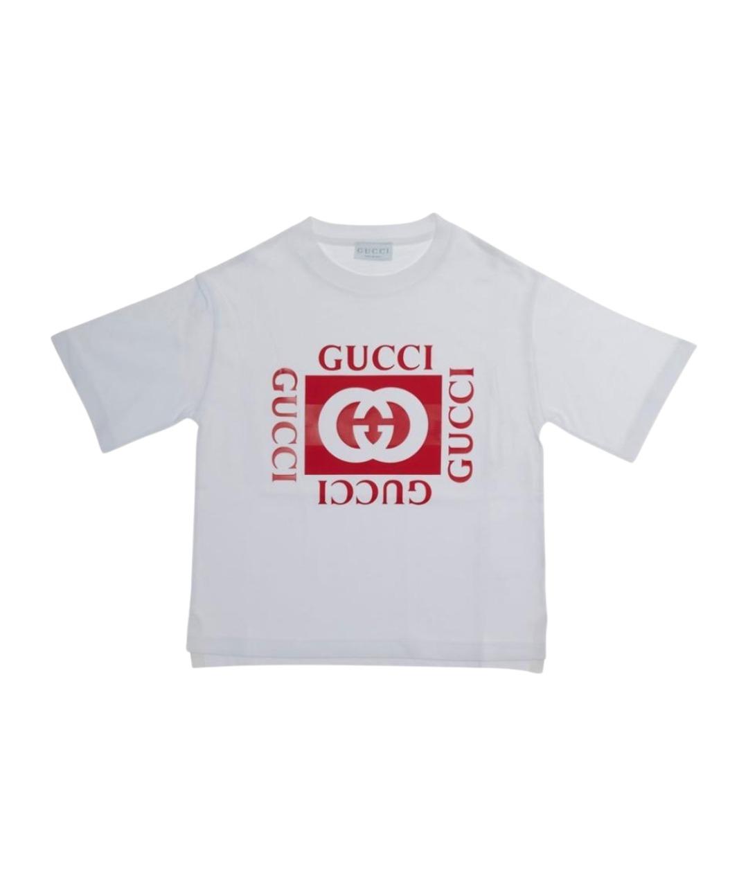 GUCCI KIDS Белая хлопковая детская футболка, фото 1