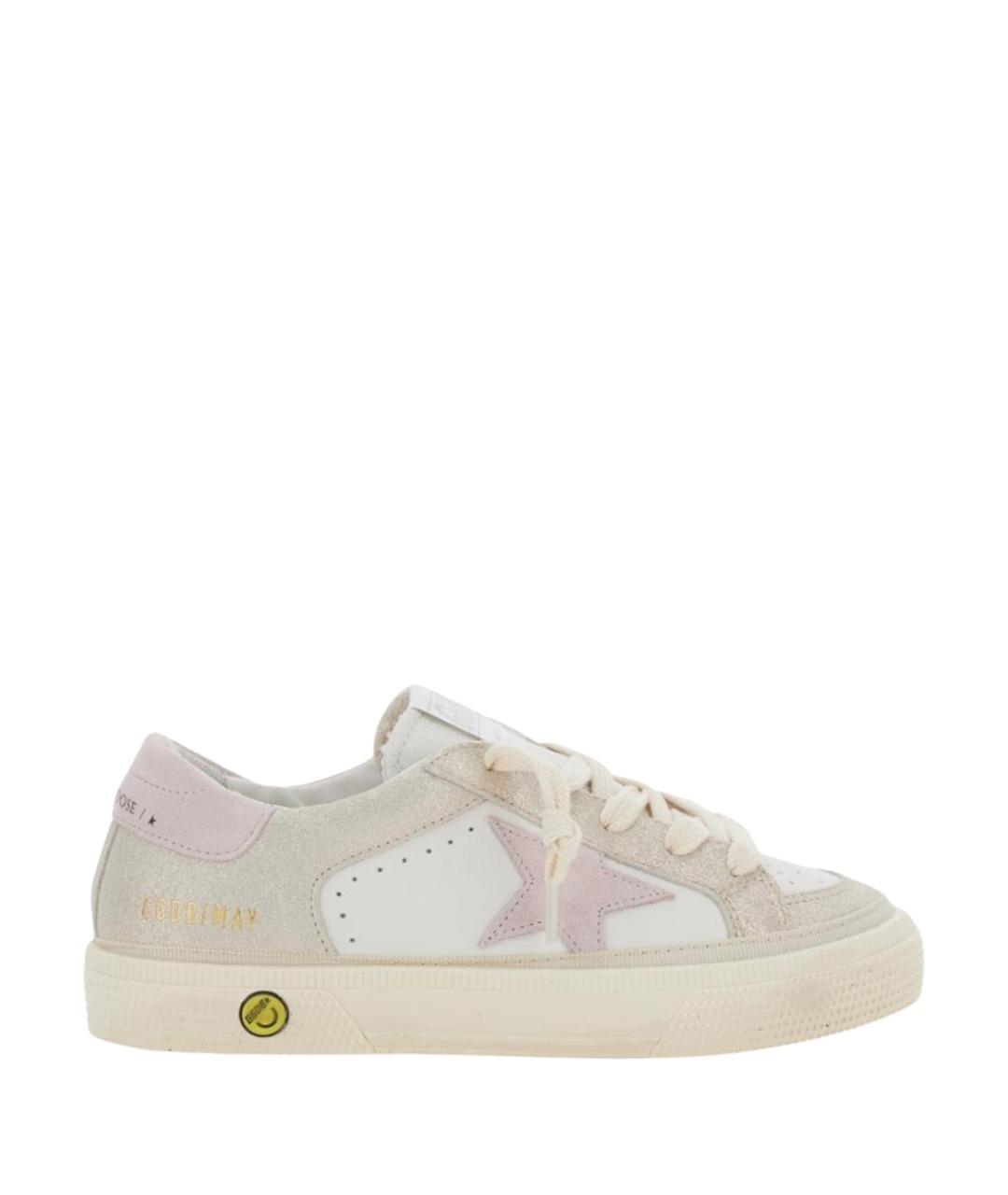 GOLDEN GOOSE Бежевые кожаные кеды, фото 1