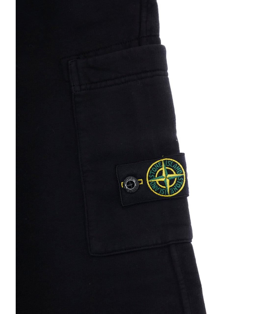 STONE ISLAND Черные хлопковые брюки и шорты, фото 3