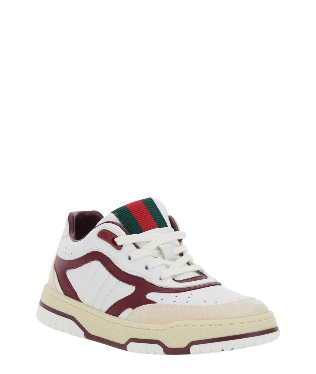 GUCCI Белые кожаные кеды, фото 2