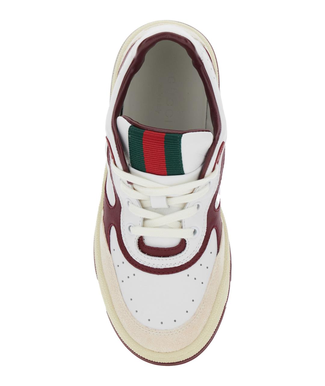 GUCCI Белые кожаные кеды, фото 4
