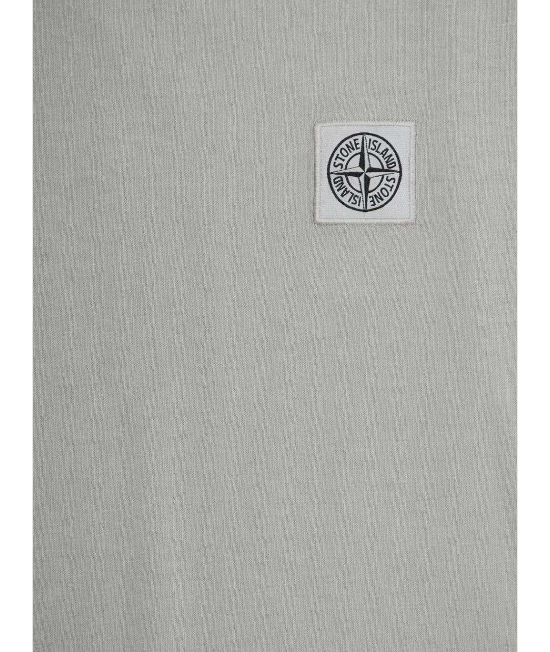 STONE ISLAND Серая хлопковая детская футболка, фото 3