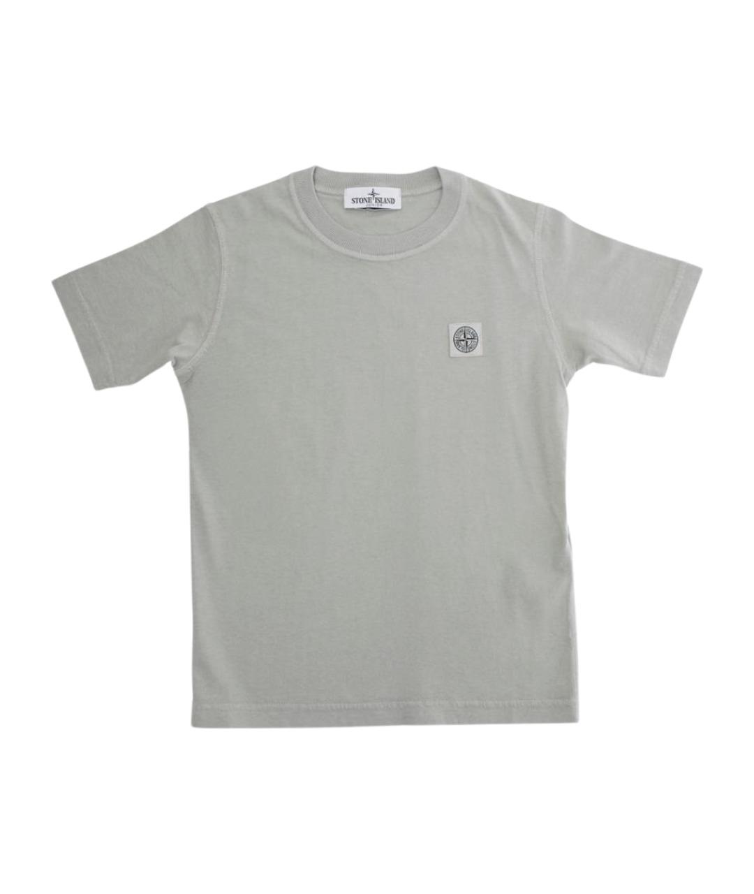 STONE ISLAND Серая хлопковая детская футболка, фото 1