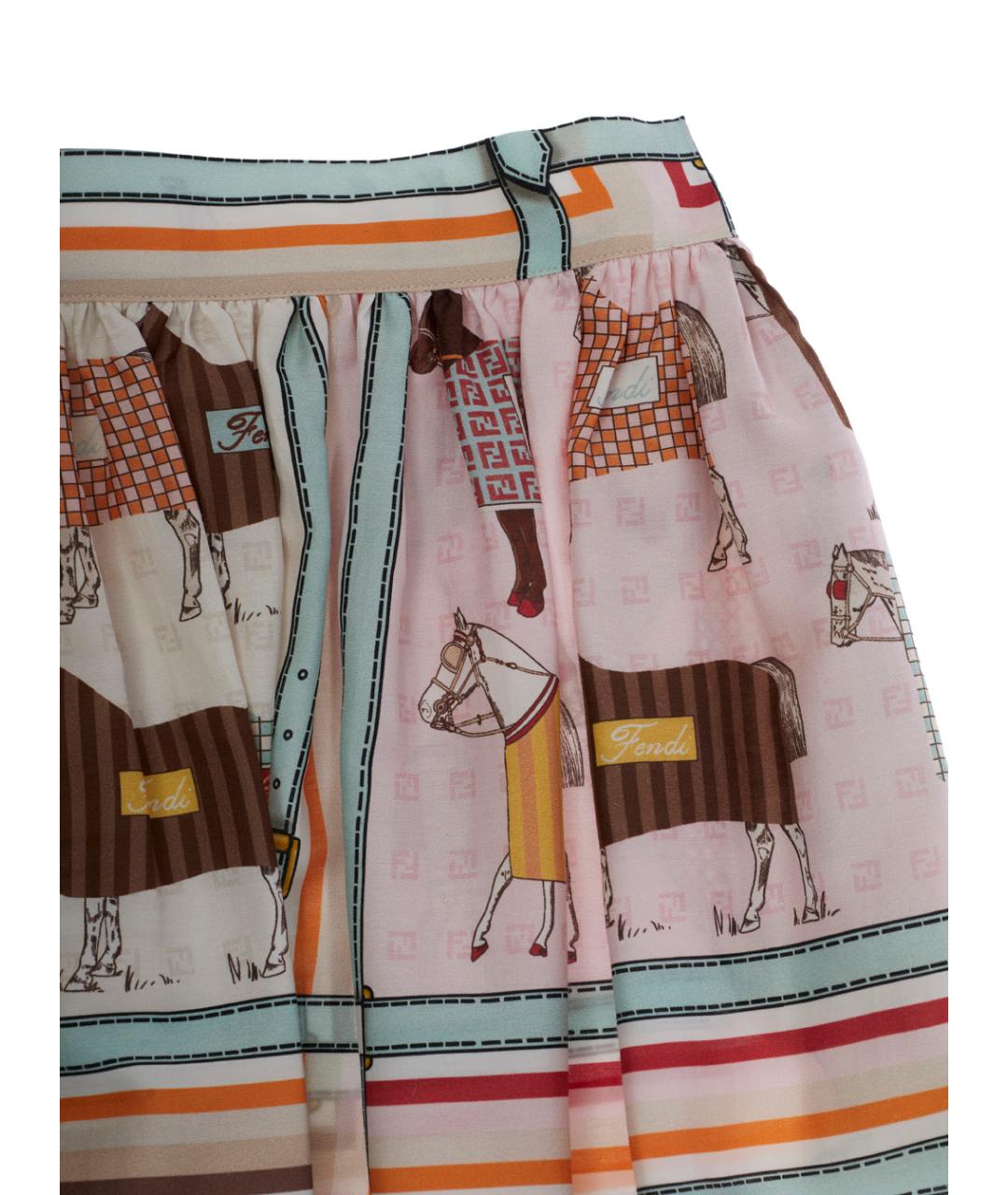 FENDI Мульти хлопковая юбка, фото 3