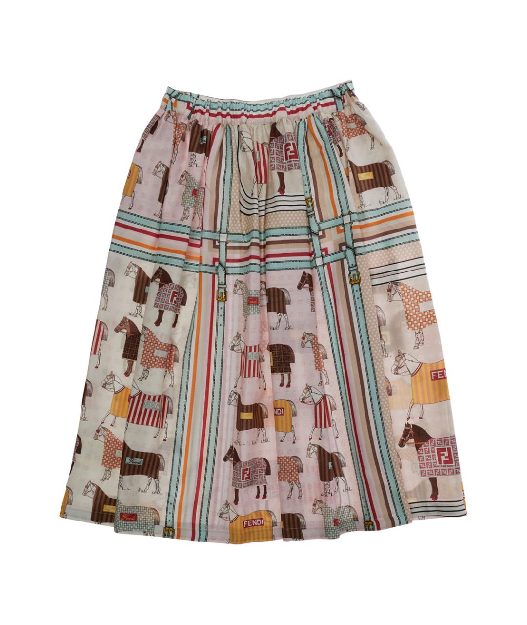 FENDI Мульти хлопковая юбка, фото 2