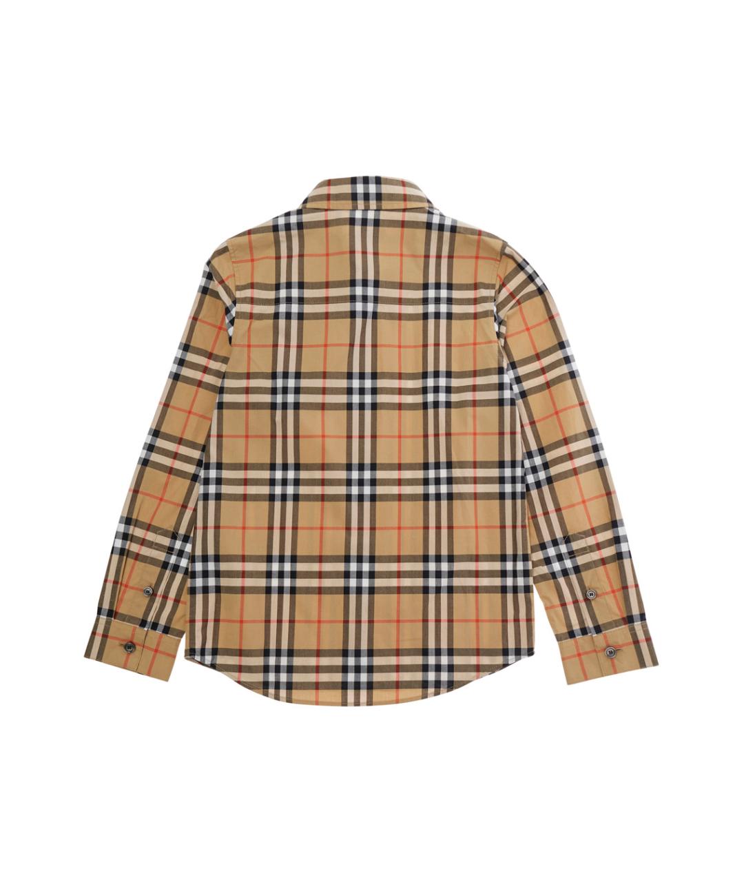 BURBERRY Бежевая хлопковая детская рубашка, фото 2