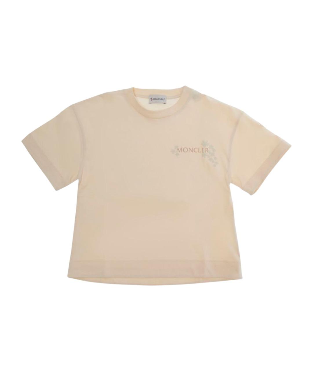 MONCLER KIDS Розовый хлопковый детская футболка / топ, фото 1