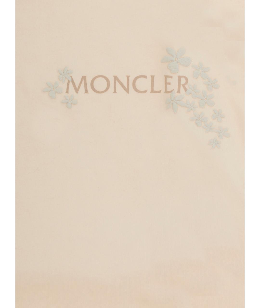 MONCLER KIDS Розовый хлопковый детская футболка / топ, фото 3