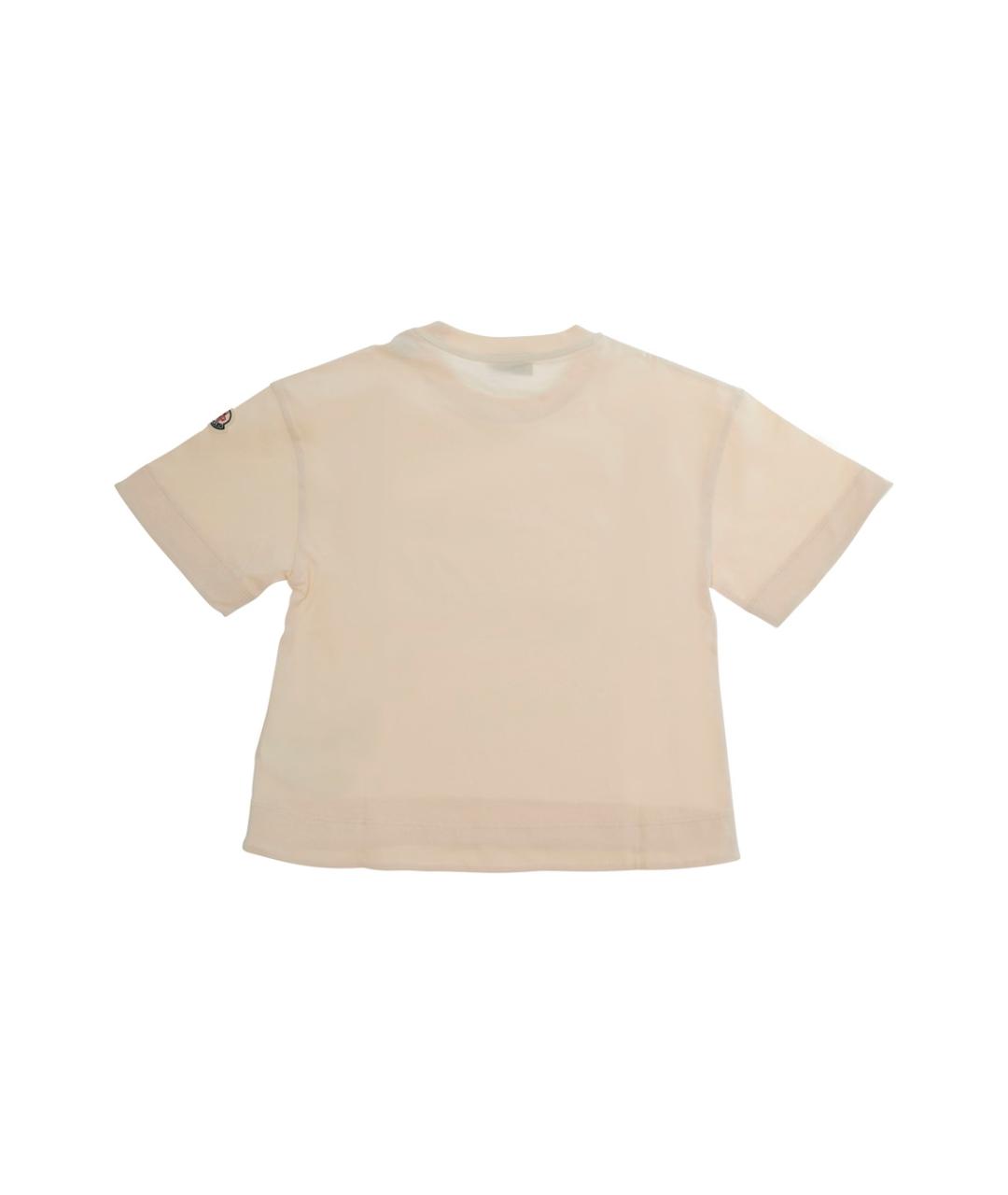 MONCLER KIDS Розовый хлопковый детская футболка / топ, фото 2