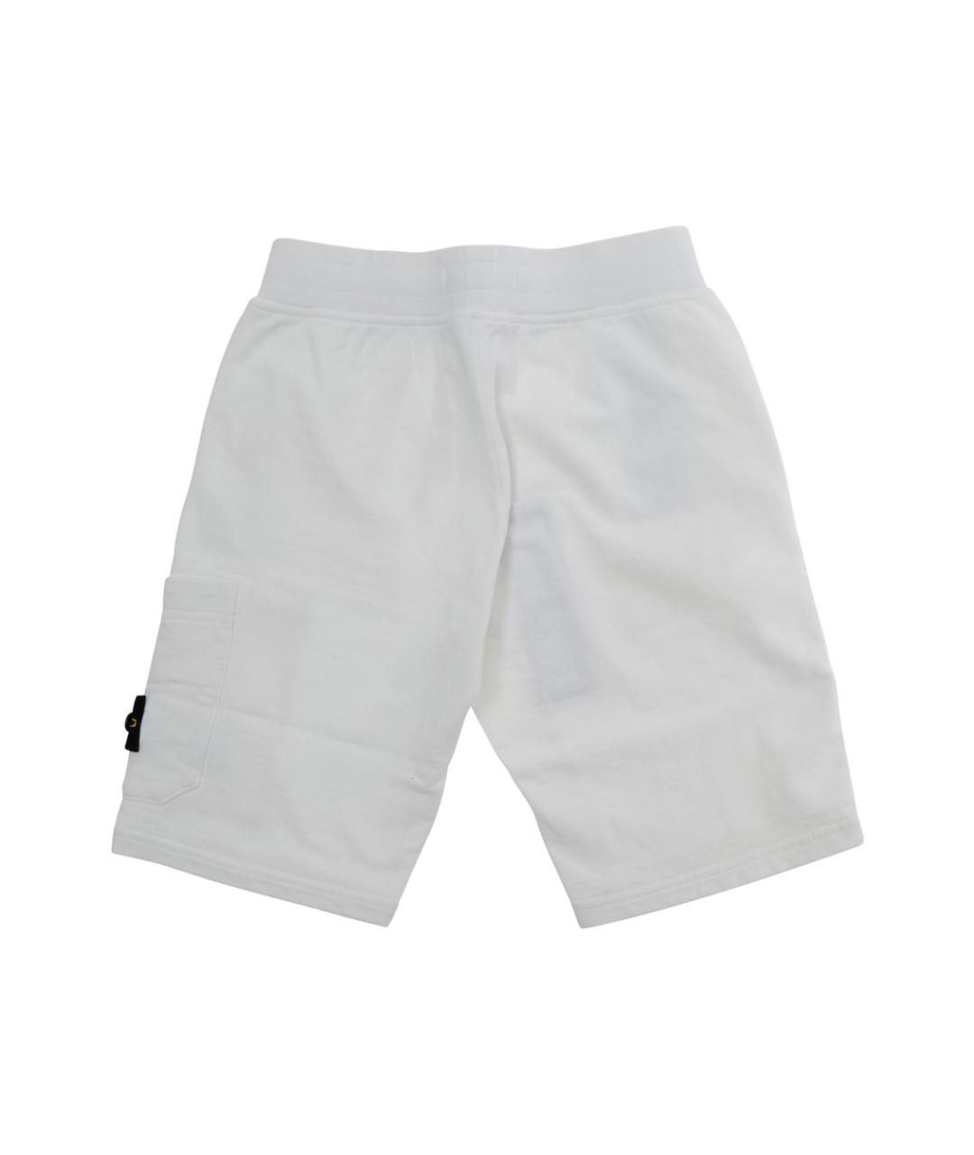STONE ISLAND JUNIOR Белые хлопковые детские шорты, фото 2