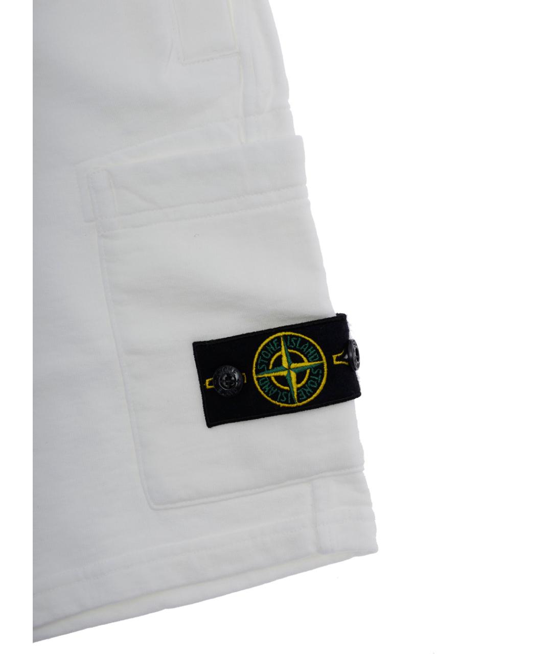 STONE ISLAND JUNIOR Белые хлопковые детские шорты, фото 3
