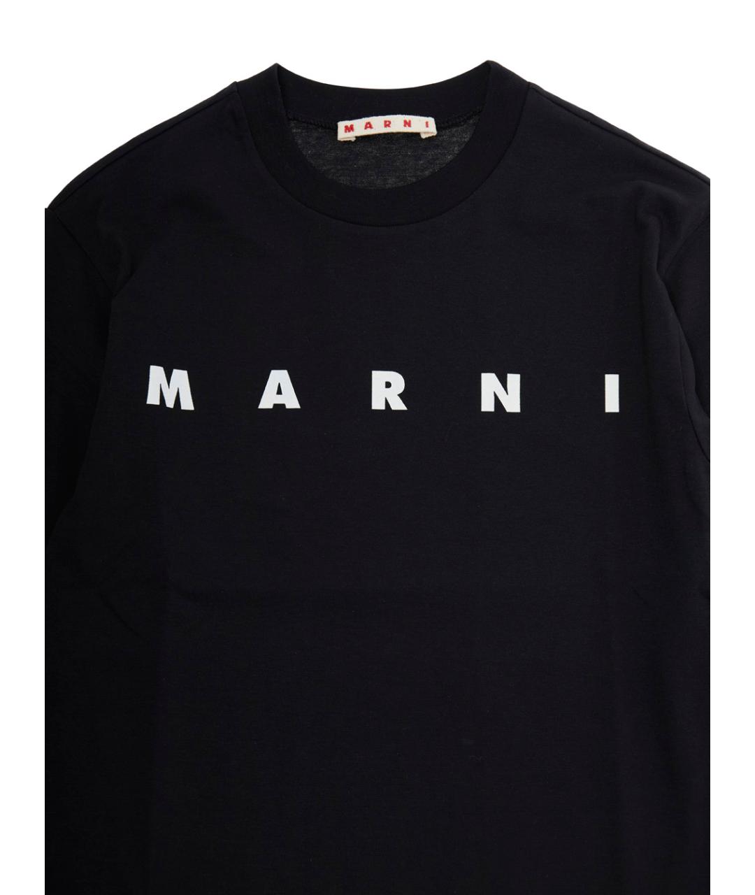 MARNI Черная хлопковая детская футболка, фото 3