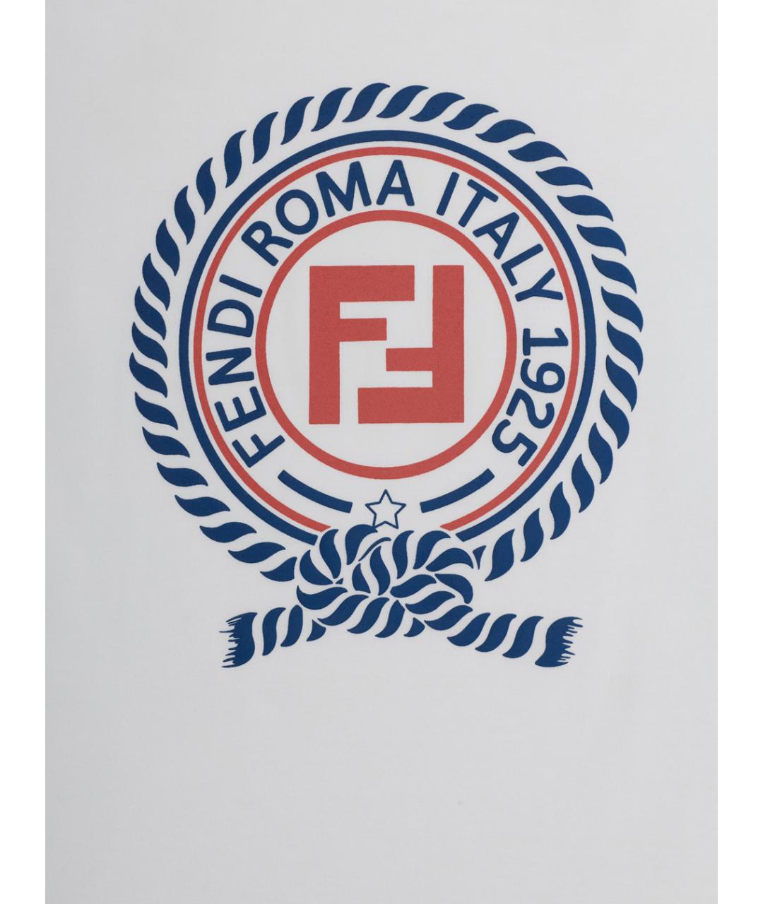 FENDI Белая хлопковая детская футболка, фото 3