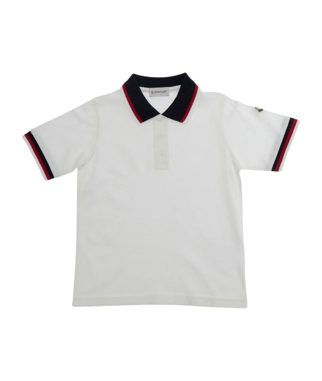 MONCLER KIDS Белая хлопковая детская футболка, фото 1
