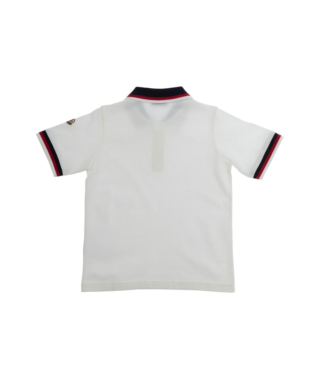 MONCLER KIDS Белая хлопковая детская футболка, фото 2
