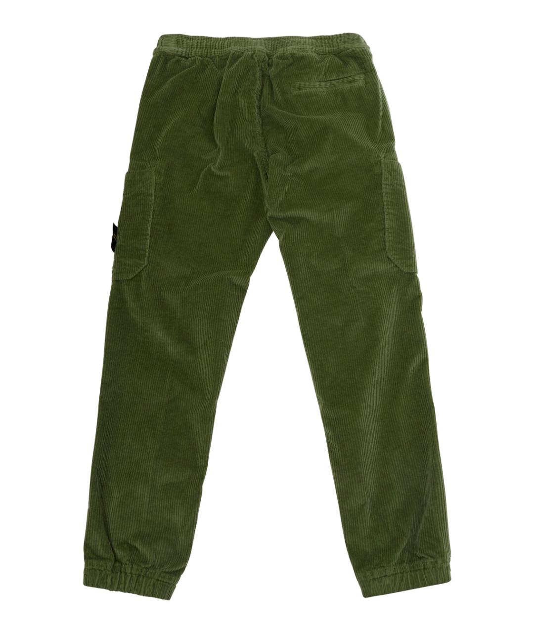 STONE ISLAND JUNIOR Зеленые хлопковые брюки и шорты, фото 2