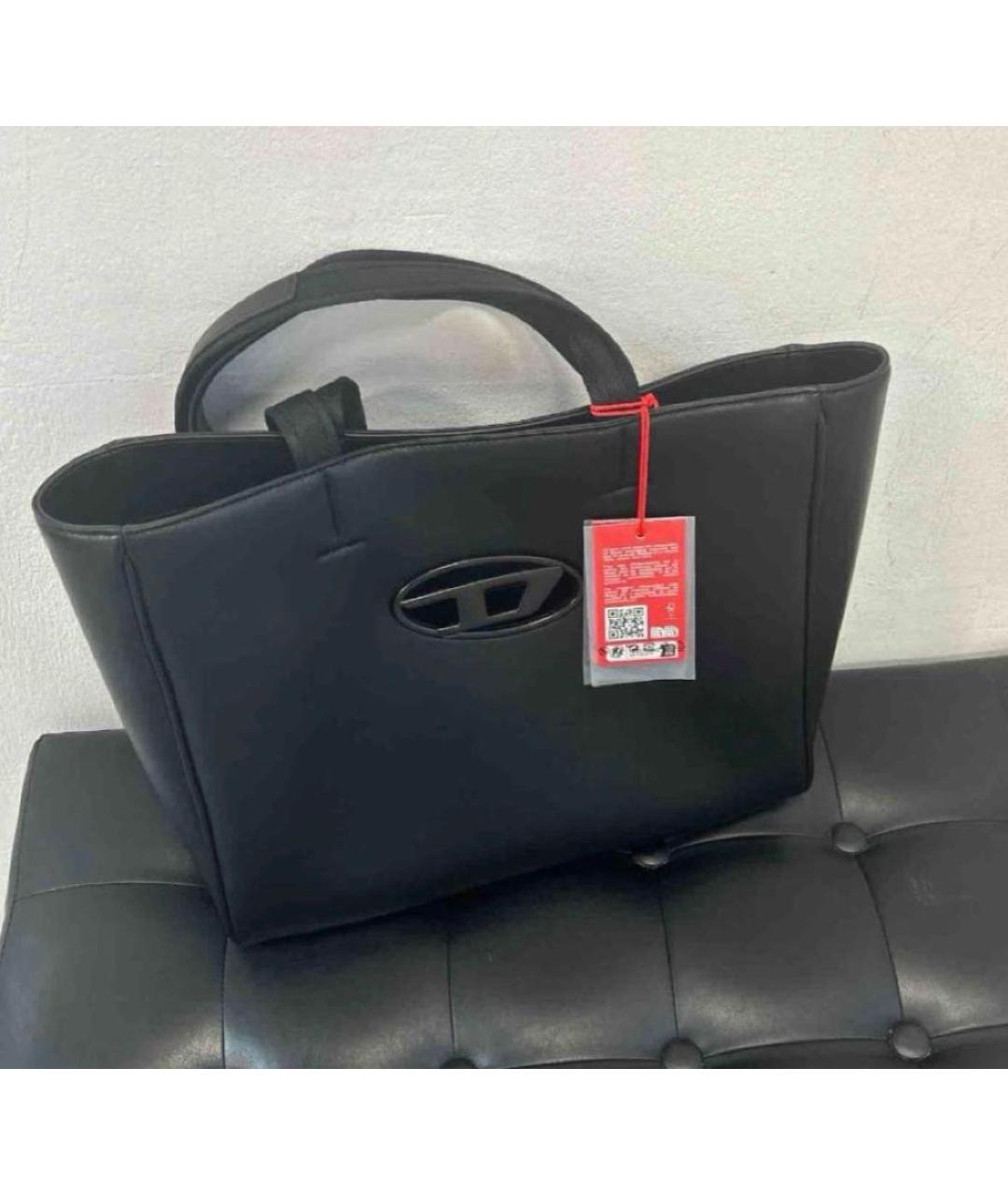 DIESEL Черная сумка тоут из искусственной кожи, фото 2