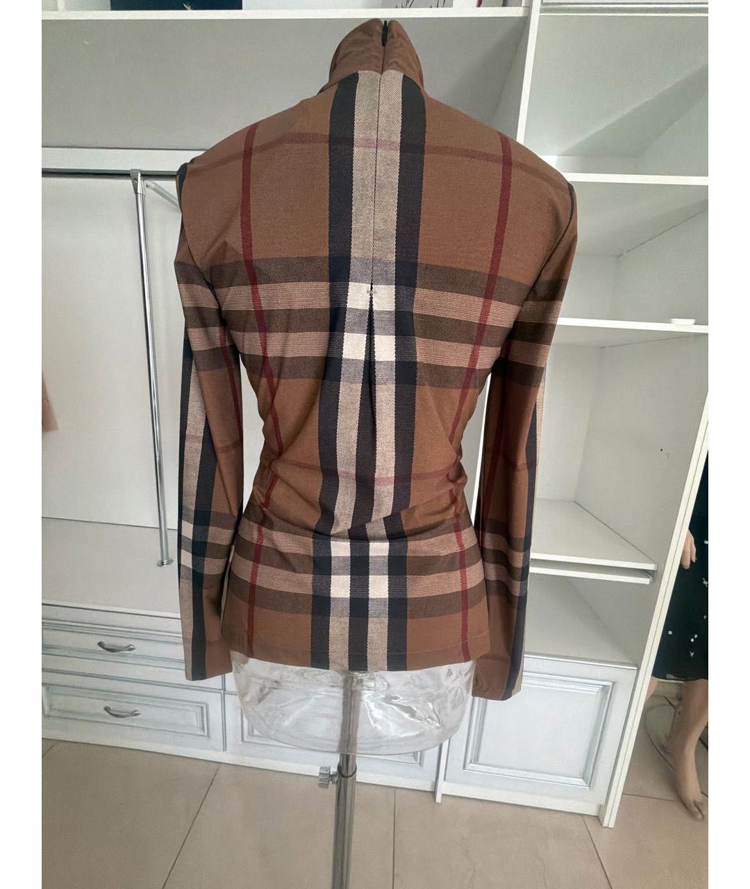 BURBERRY Коричневая полиэстеровая водолазка, фото 2