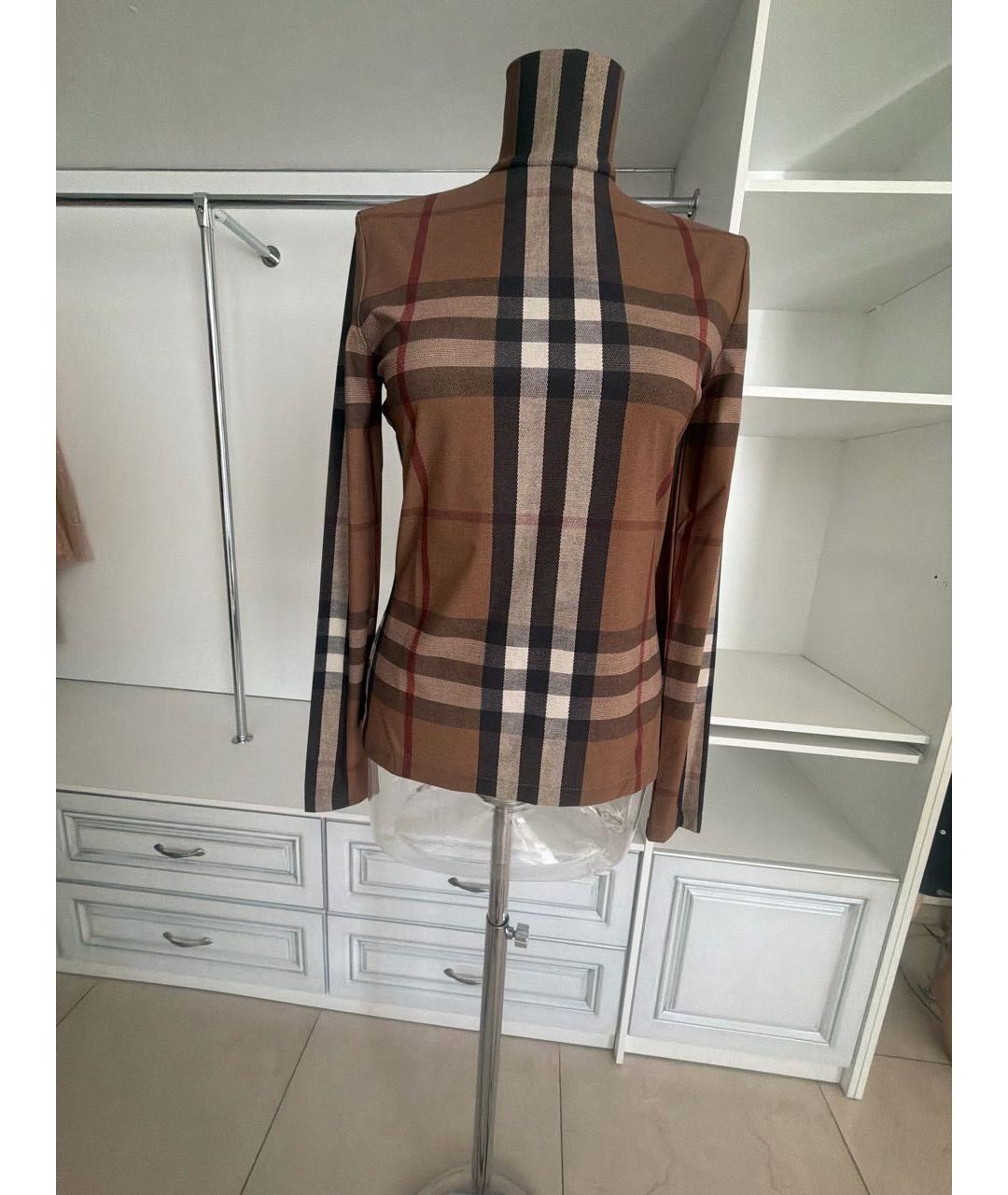 BURBERRY Коричневая полиэстеровая водолазка, фото 6