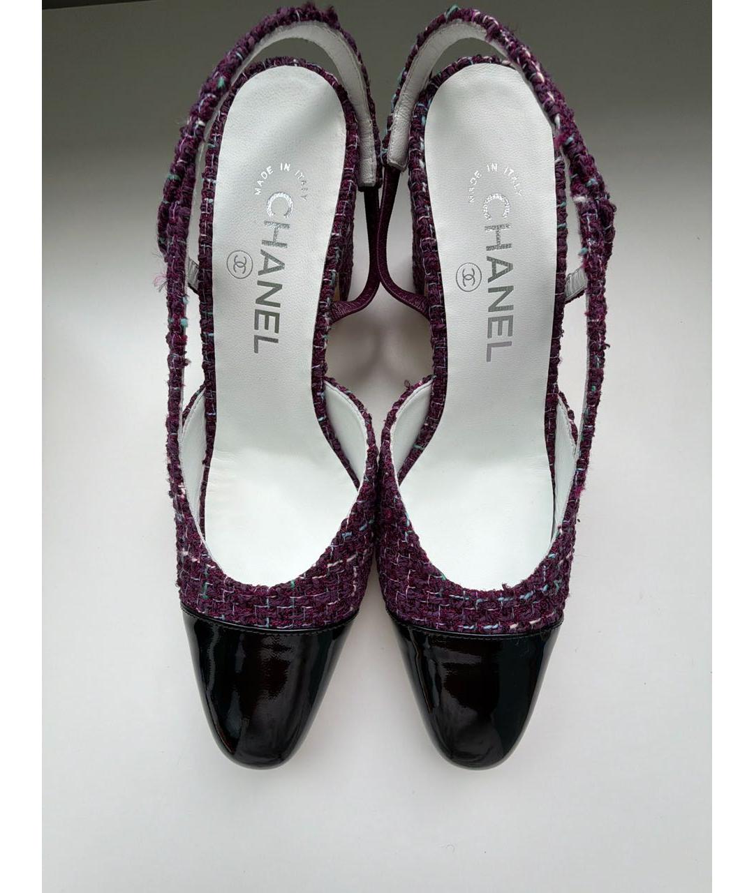 CHANEL Фиолетовые текстильные туфли, фото 3