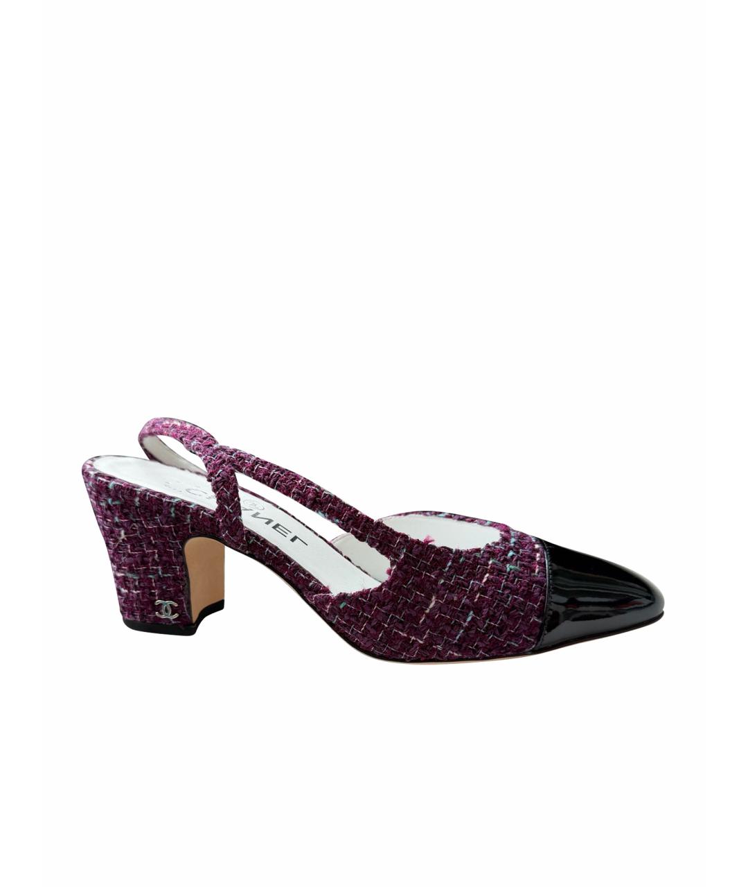 CHANEL Фиолетовые текстильные туфли, фото 1