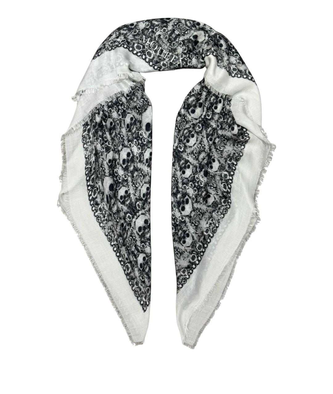 ALEXANDER MCQUEEN Белый кашемировый платок, фото 1