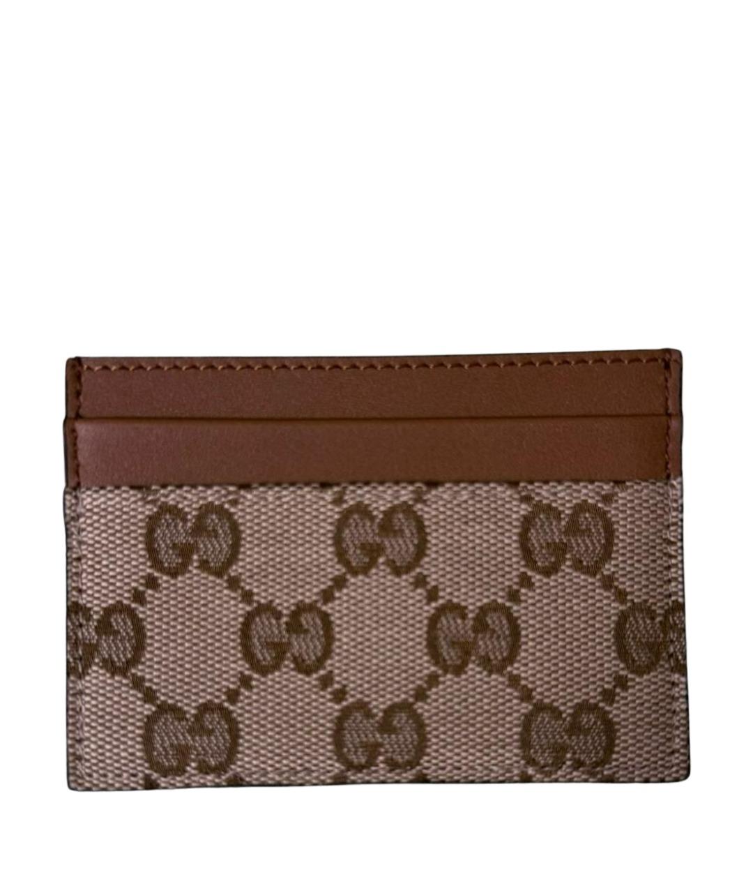GUCCI Коричневый кожаный кардхолдер, фото 1