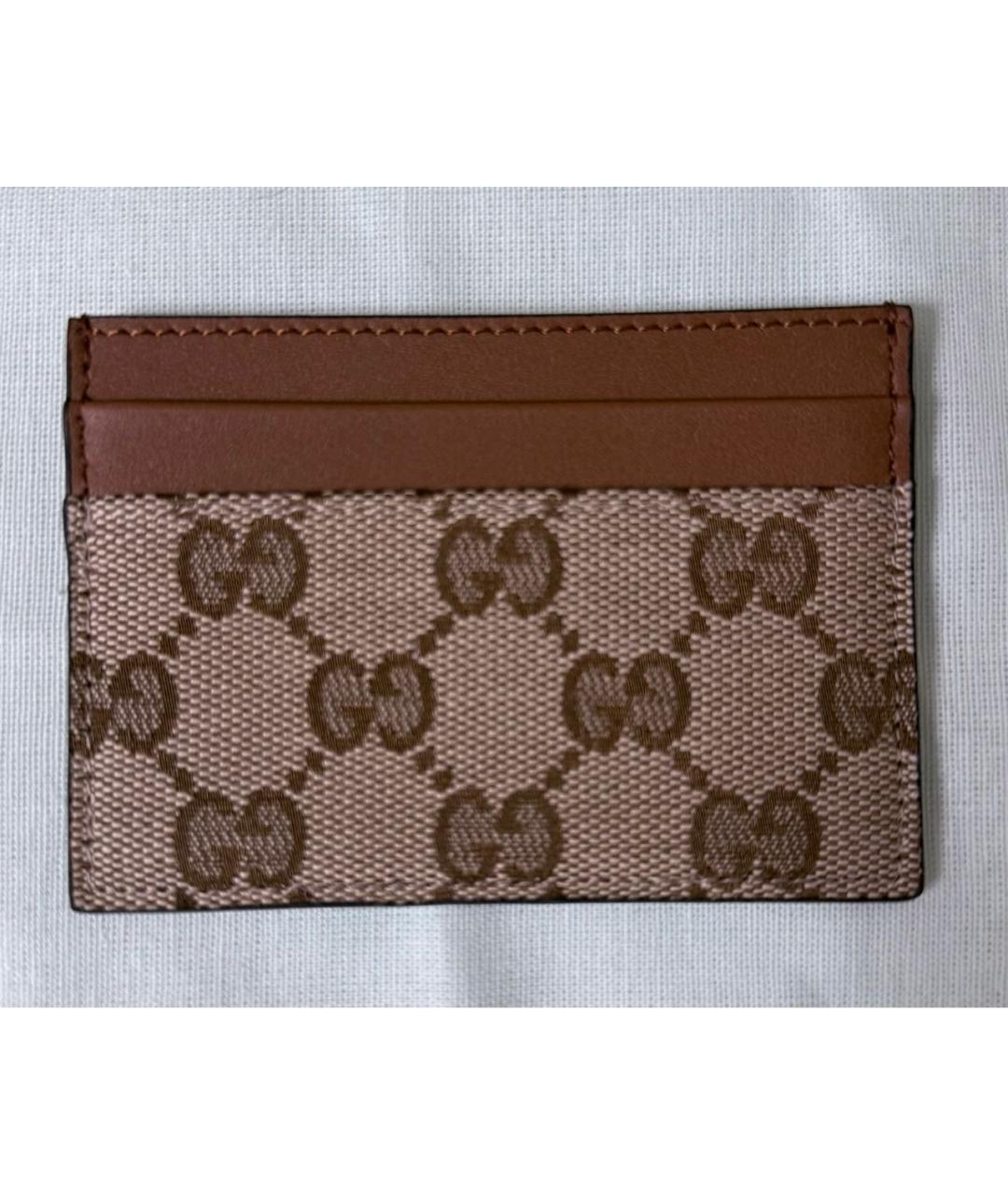 GUCCI Коричневый кожаный кардхолдер, фото 6