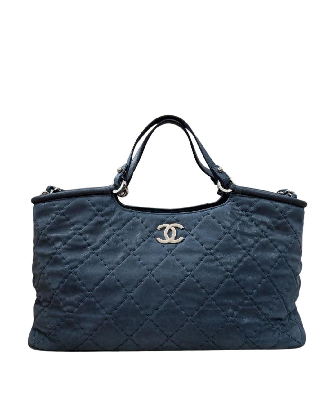 CHANEL Синяя кожаная сумка тоут, фото 1
