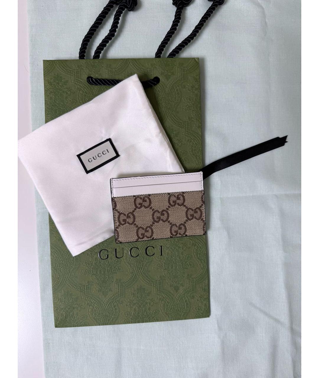 GUCCI Белый кожаный кардхолдер, фото 3