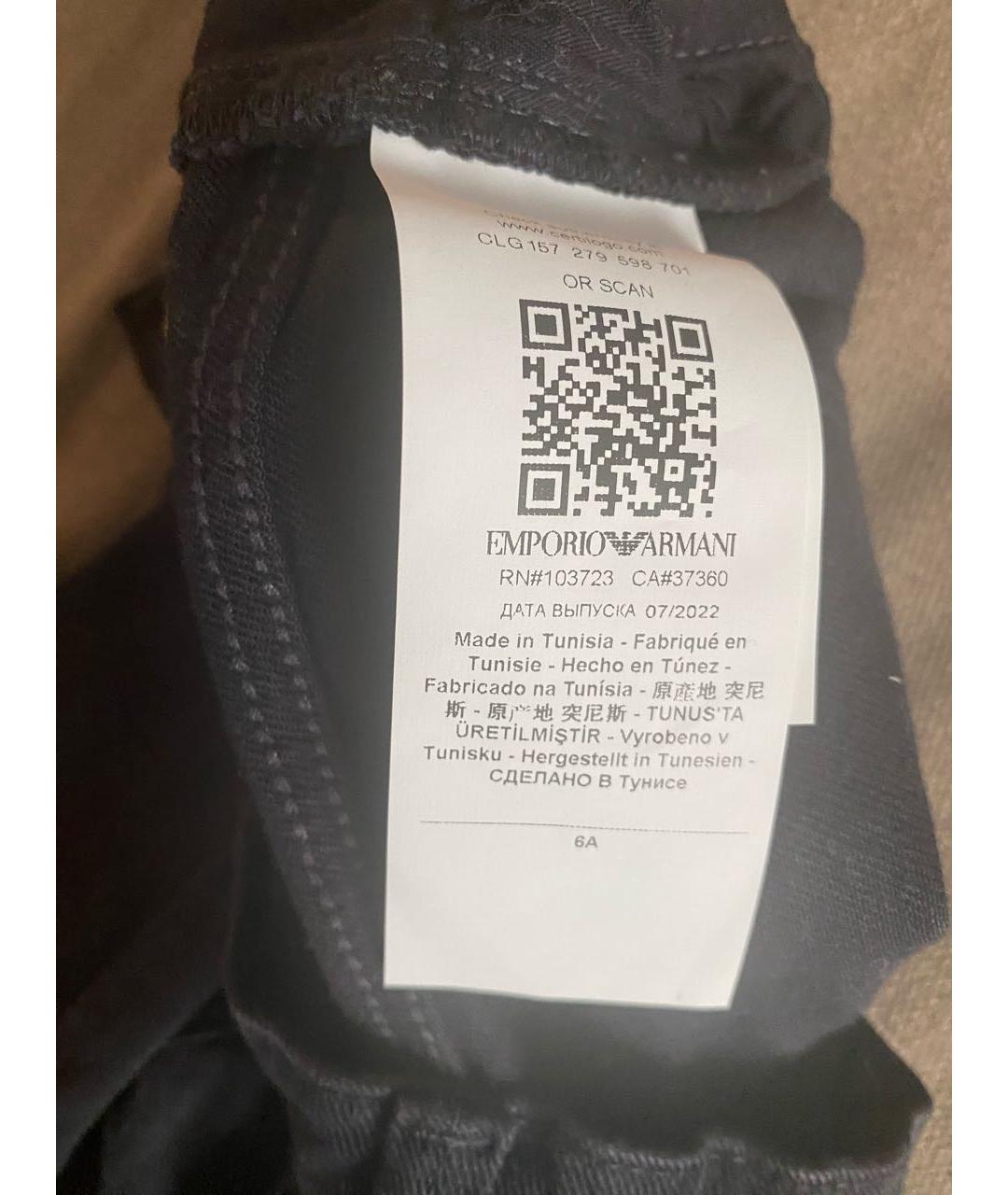 EMPORIO ARMANI Черные хлопковые детские джинсы, фото 4