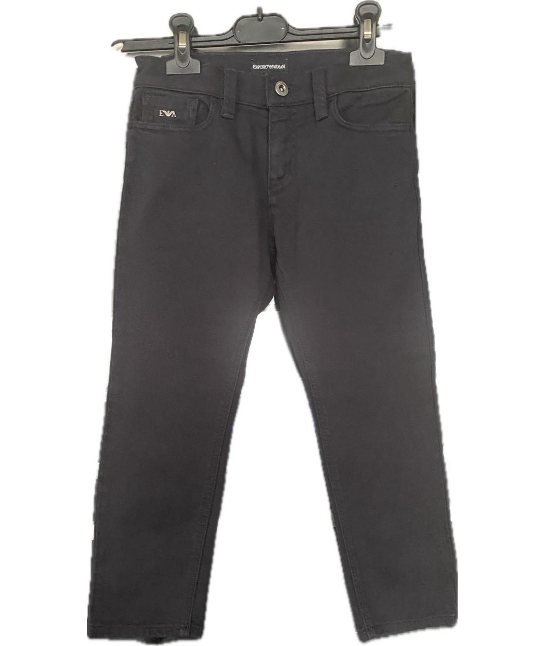 EMPORIO ARMANI Черные хлопковые детские джинсы, фото 5