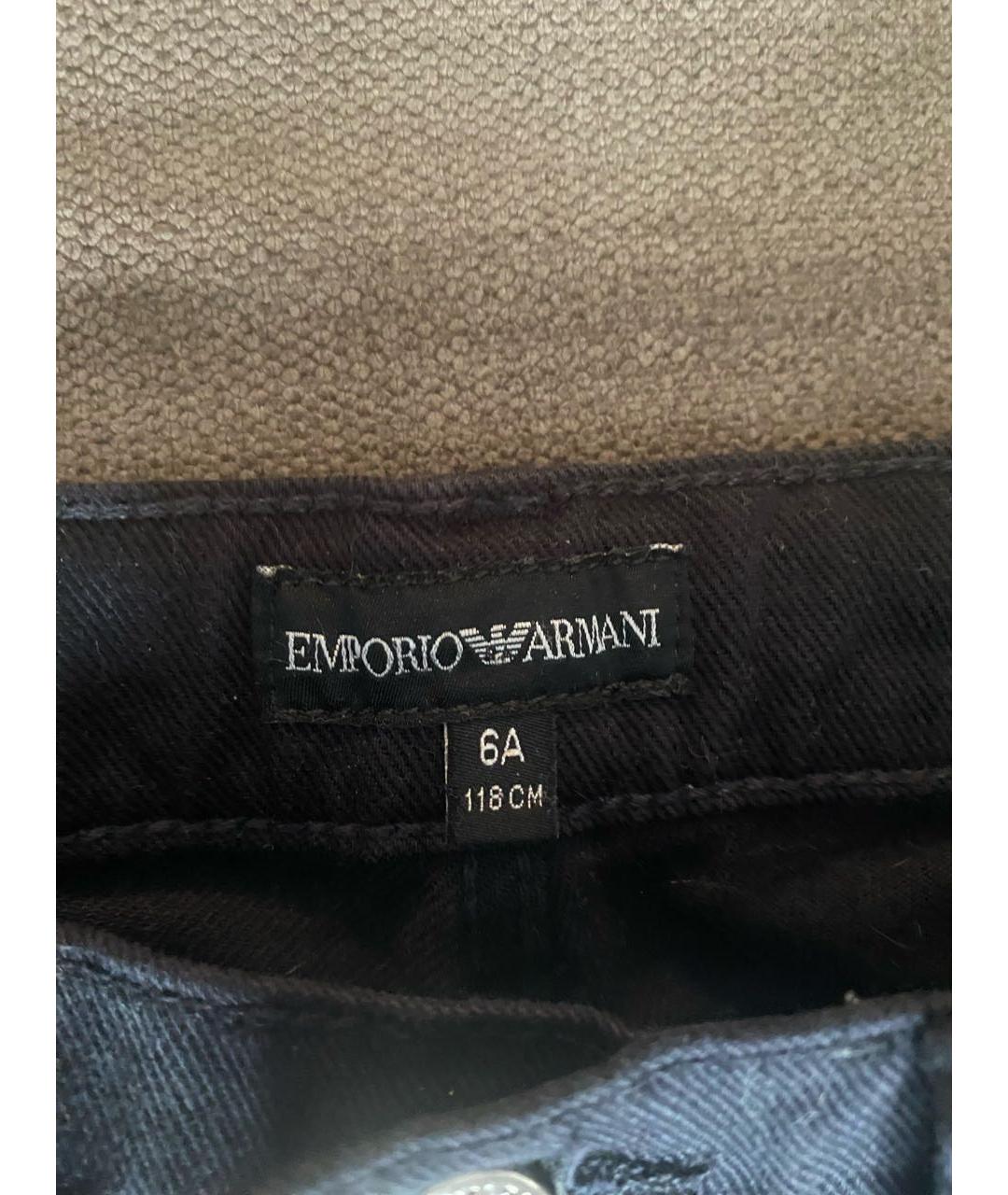 EMPORIO ARMANI Черные хлопковые детские джинсы, фото 3