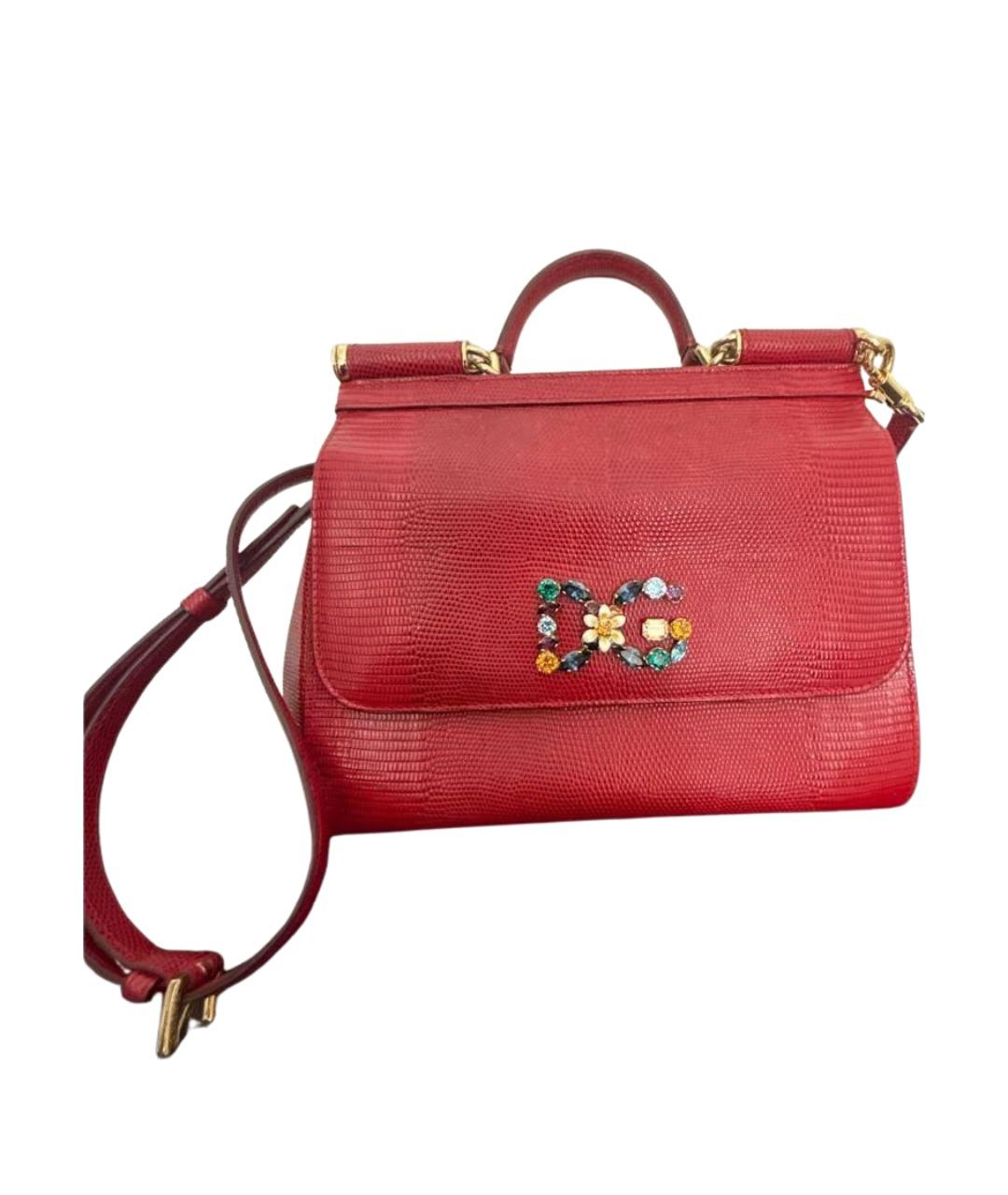 DOLCE&GABBANA Красная кожаная сумка через плечо, фото 1