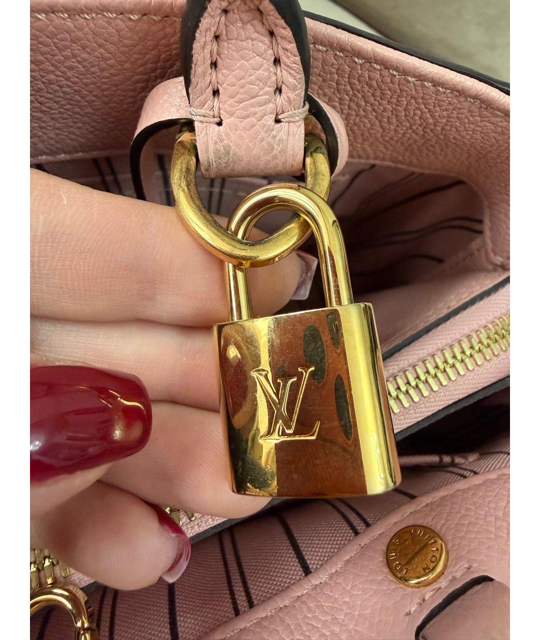 LOUIS VUITTON Коралловая кожаная сумка через плечо, фото 7