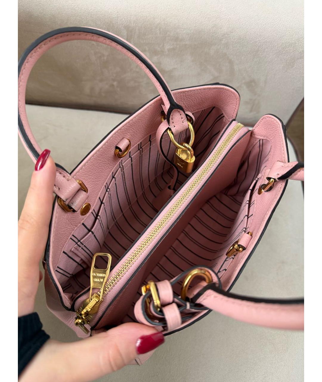 LOUIS VUITTON Коралловая кожаная сумка через плечо, фото 4
