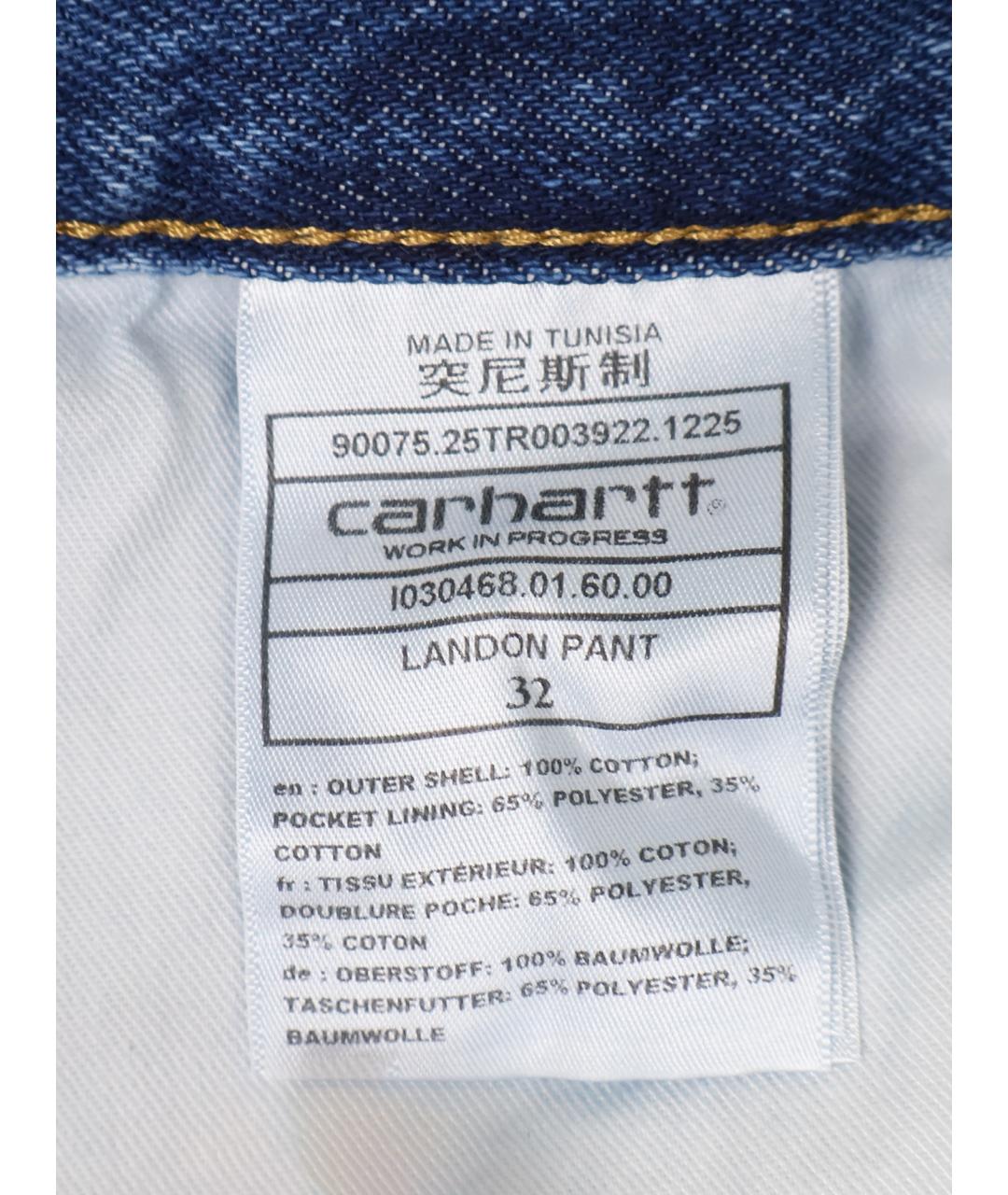 CARHARTT WIP Голубые хлопковые джинсы, фото 2