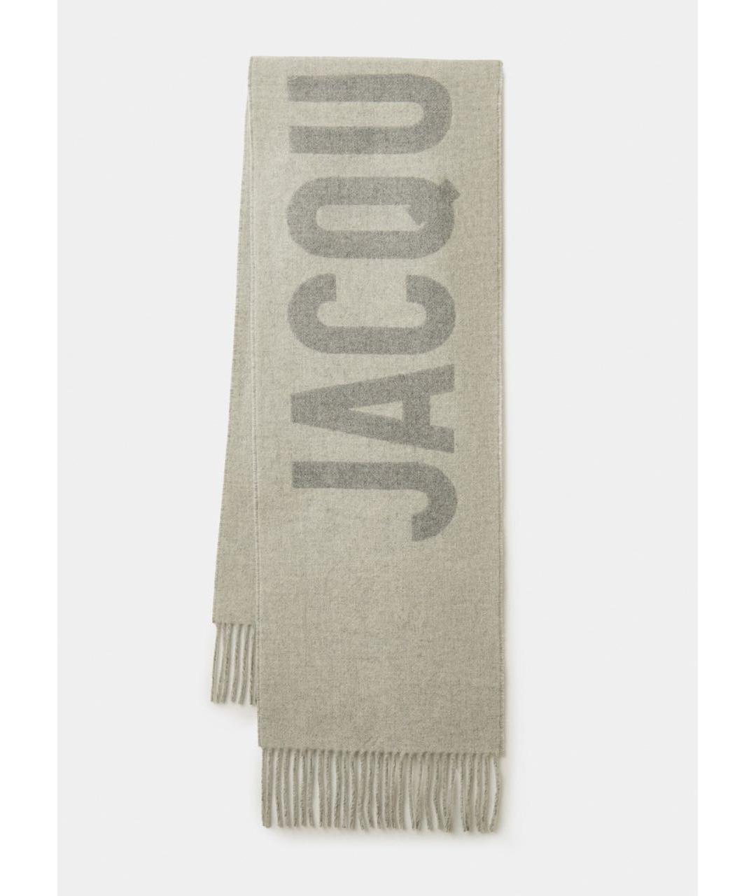 JACQUEMUS Серый шерстяной шарф, фото 8