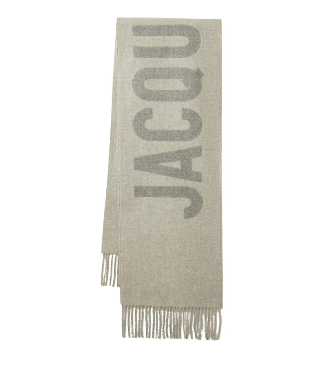 JACQUEMUS Серый шерстяной шарф, фото 1