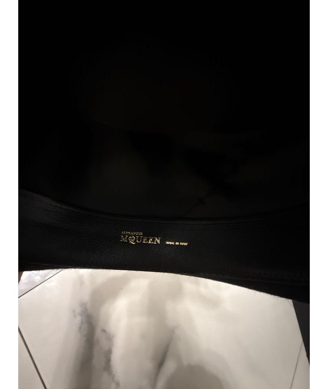 ALEXANDER MCQUEEN Черная шерстяная шляпа, фото 4