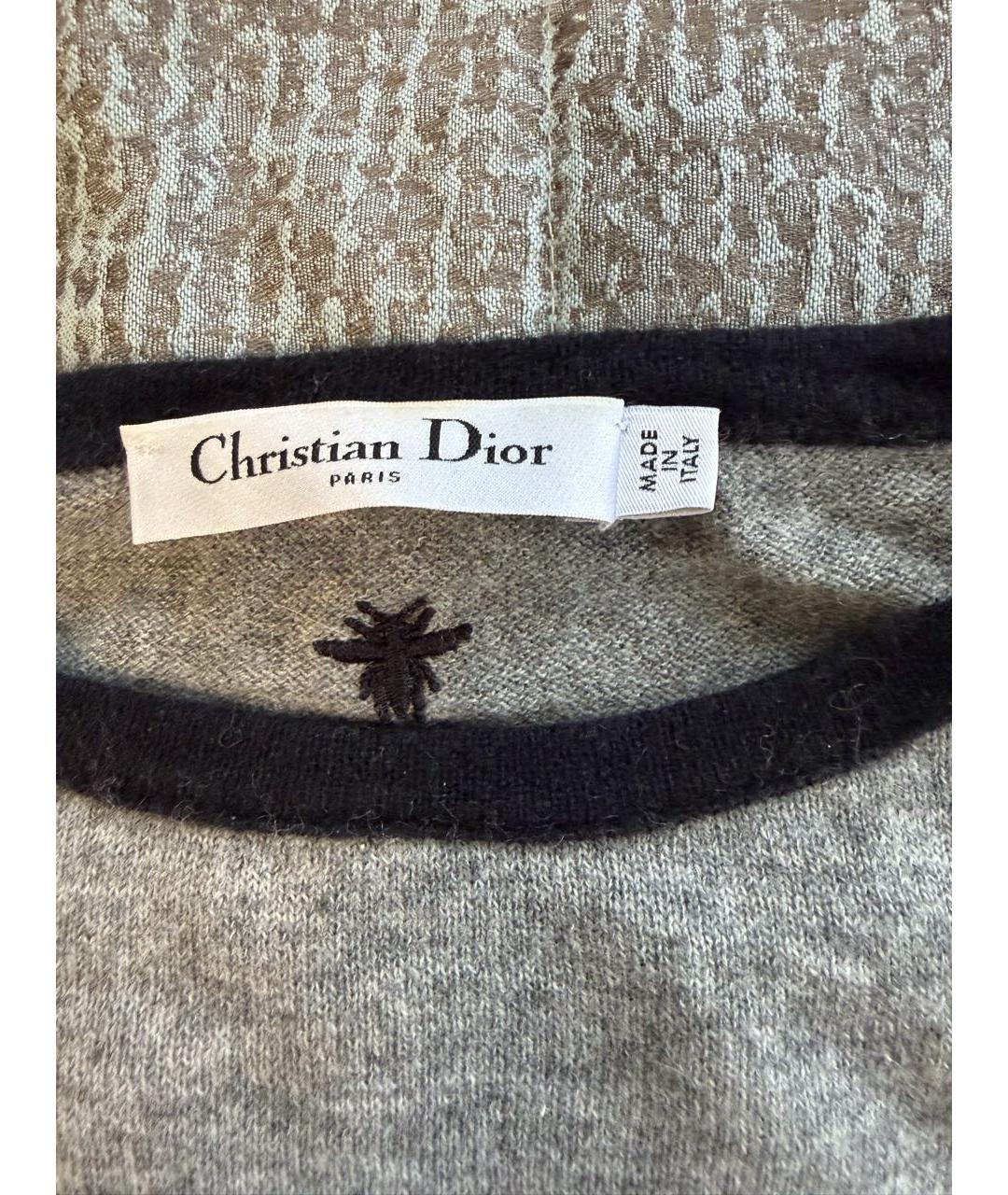CHRISTIAN DIOR Антрацитовый кашемировый джемпер / свитер, фото 2