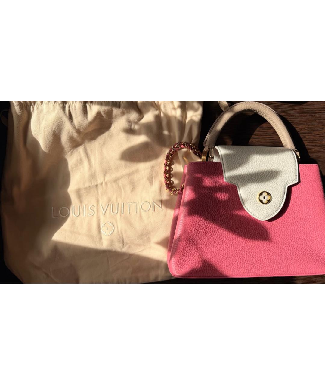LOUIS VUITTON Розовая кожаная сумка с короткими ручками, фото 4