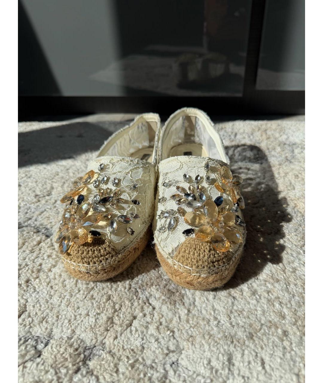 DOLCE&GABBANA Белые текстильные эспадрильи, фото 2