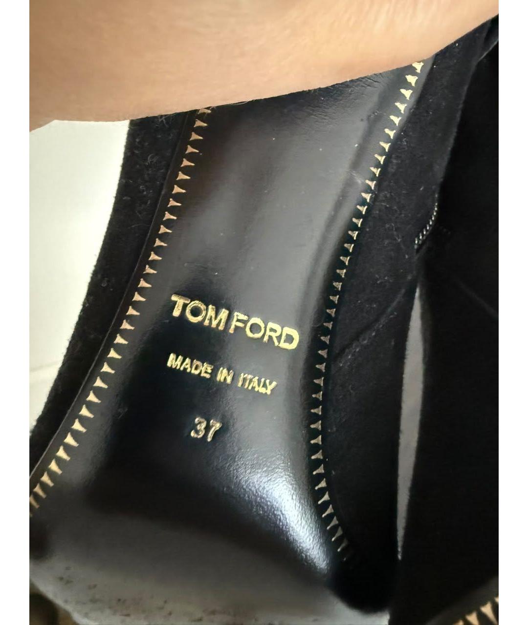 TOM FORD Черные замшевые сапоги, фото 4