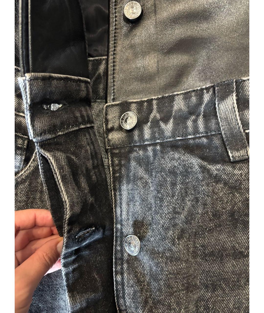 DIESEL Черное кожаное пальто, фото 6