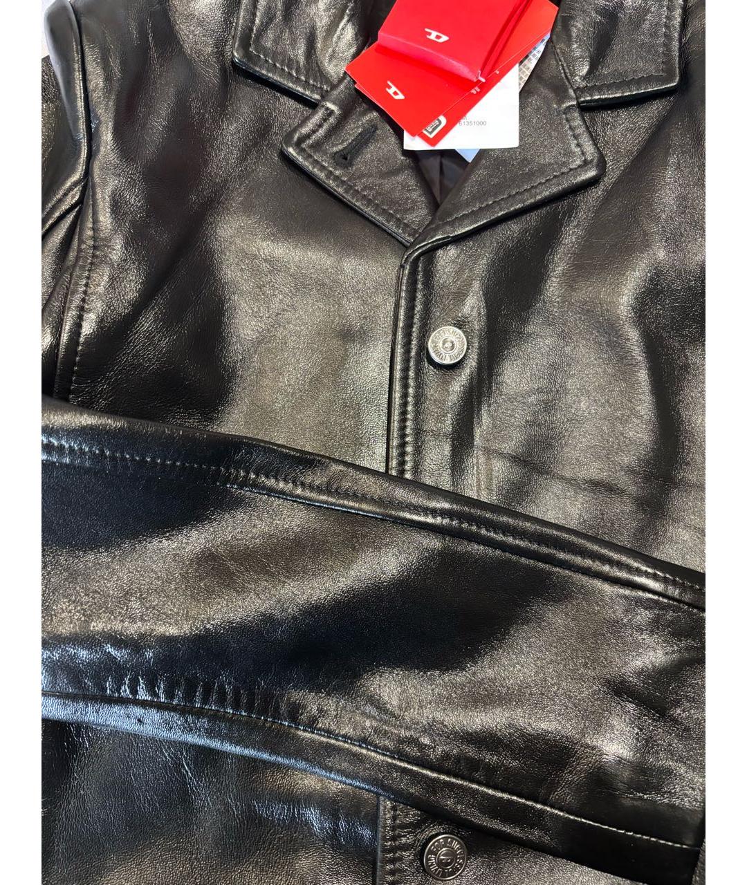 DIESEL Черное кожаное пальто, фото 4