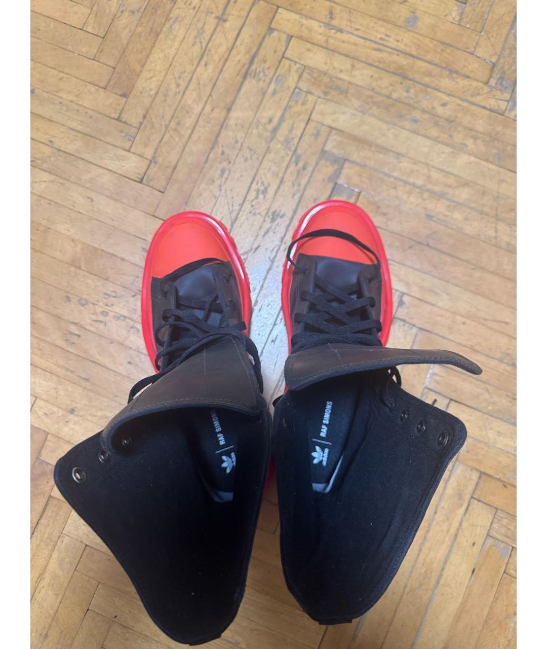 ADIDAS X RAF SIMONS Красные кожаные высокие ботинки, фото 3